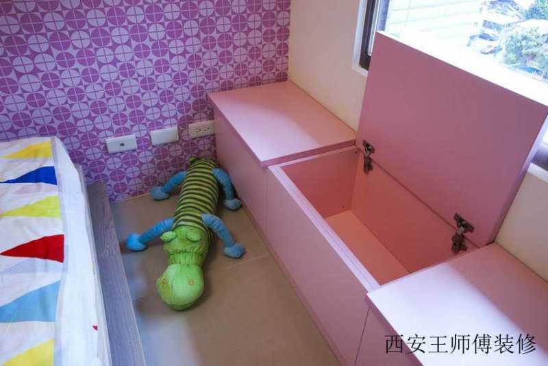 简约现代儿童粉色收纳柜设计