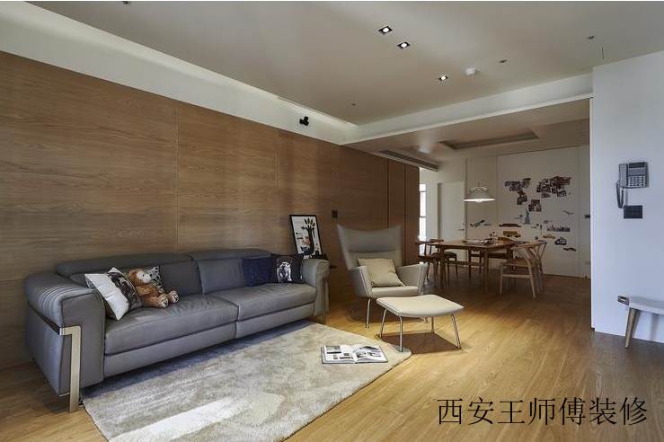 实木现代简约二居家装效果图