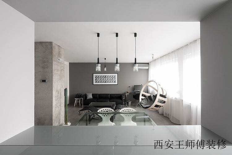 黑白灰北欧家装简易吊灯装饰效果图