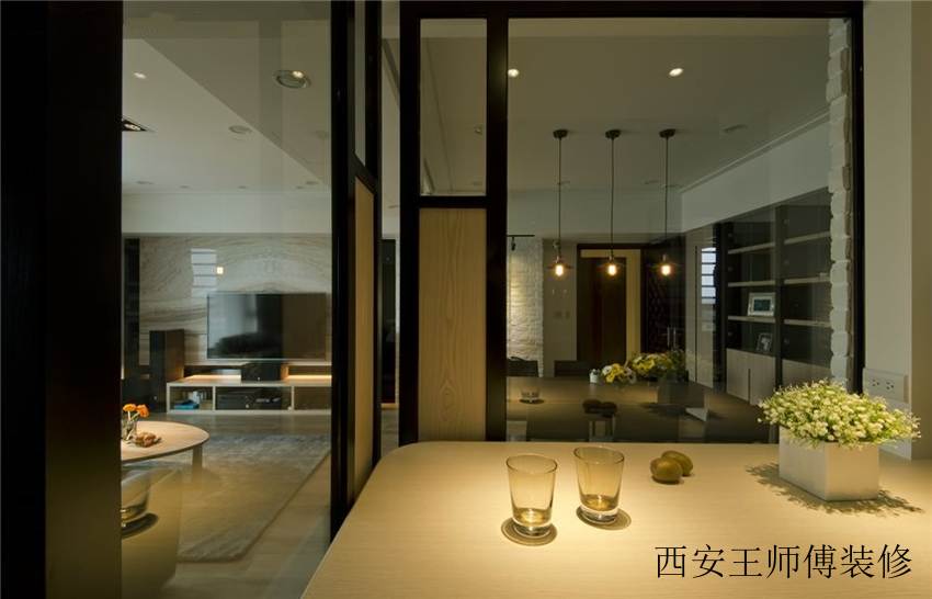 简约装修设计玻璃隔断图