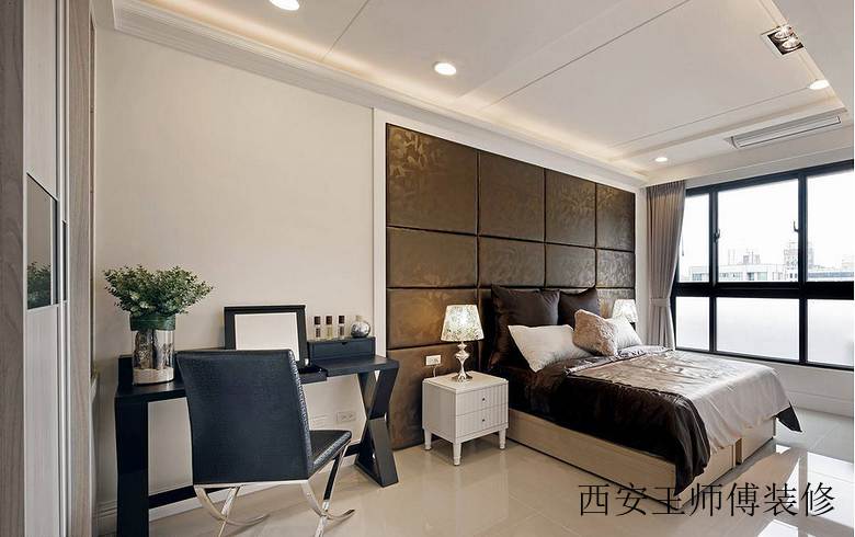 2015现代欧式风格卧室床头软包装潢效果图