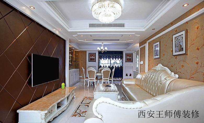 30万半包打造贵气华丽简欧美式风格三居室内案例图