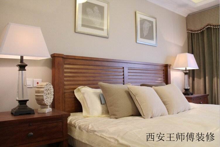 现代复古风卧室背景墙设计装修欣赏图