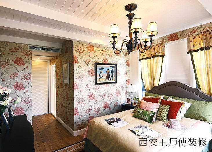 150平欧式田园卧室软装效果图