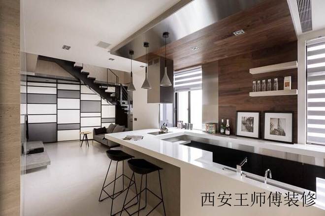 现代简约厨房实木装饰效果图