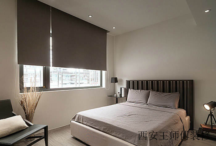 都市简约风灰色系卧室效果图