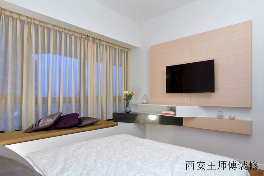 简约时尚设计卧室电视背景墙装修效果图