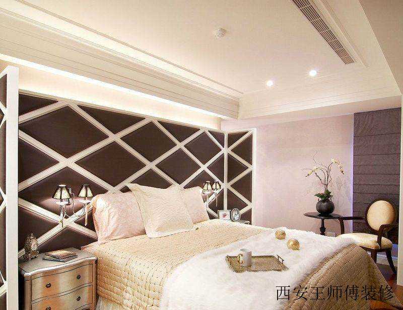 时尚简欧风格卧室床头背景墙效果图欣赏