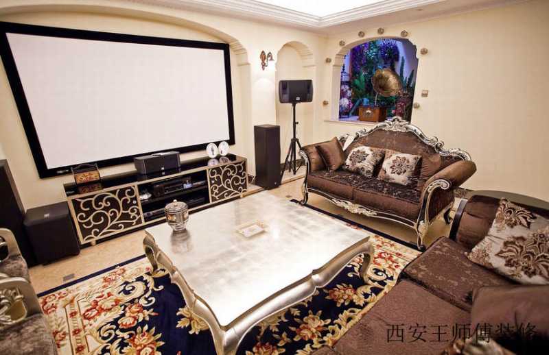 欧式古典奢华别墅家庭影院设计装修图