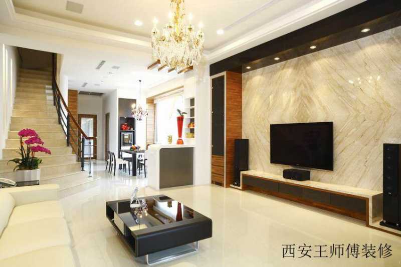 简约大气别墅客厅电视背景墙效果图