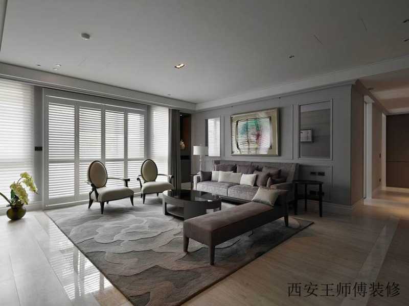 现代风格客厅家具摆放效果图