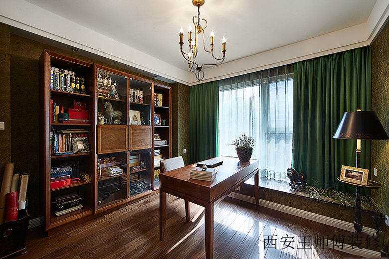 异域东南亚风格公寓书房落地窗效果图片