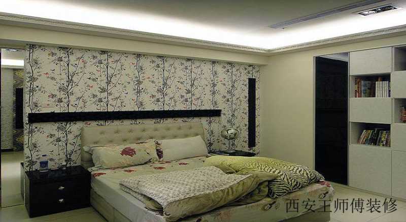 现代简欧卧室墙纸装饰图