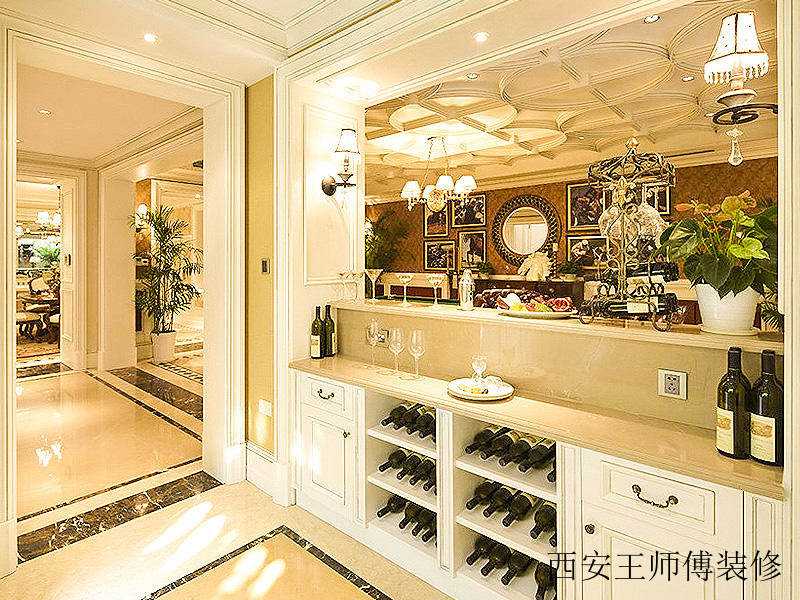 华丽复古欧式红酒酒柜设计图