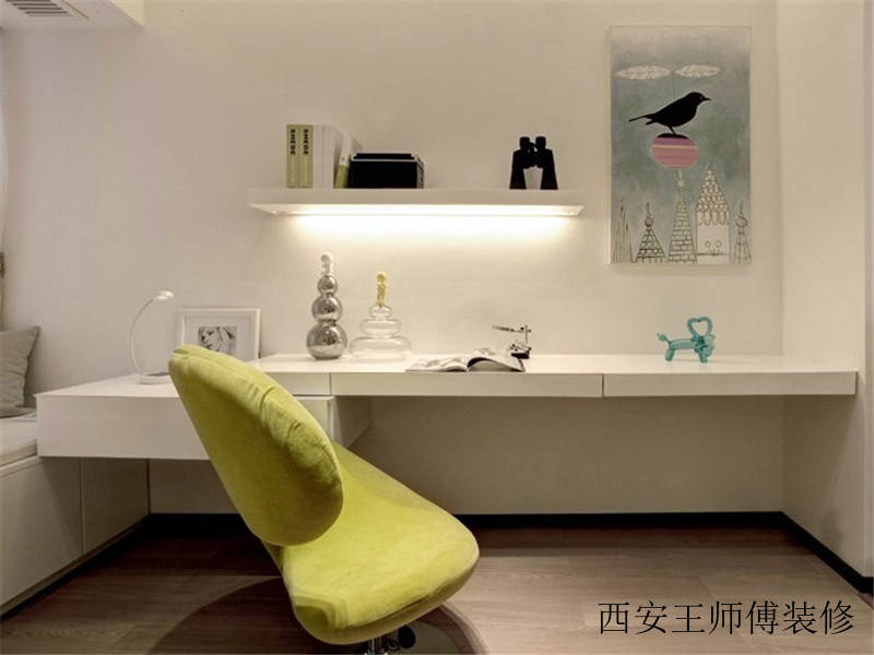 清绿简约书房书桌椅设计效果图