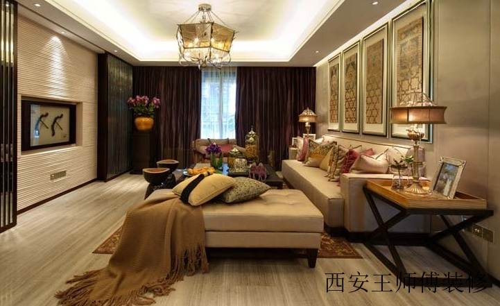 典雅新中式三居客厅装修效果图片