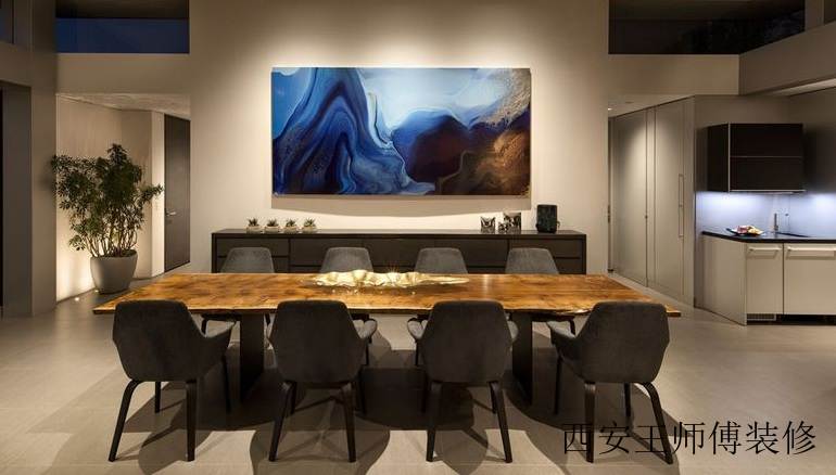 现代设计装修风格公寓餐厅挂画装饰效果图片