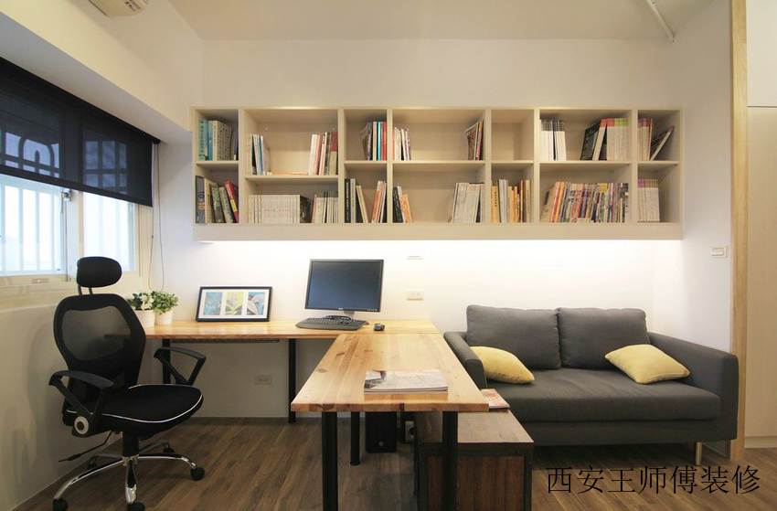 实木现代简约小书房装修案例图