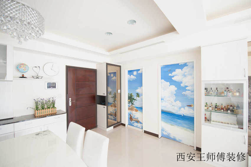 唯美简约室内海景背景墙欣赏