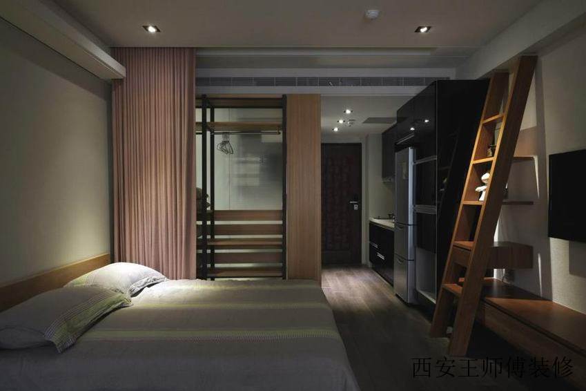小户型公寓室内现代日式隔断布置效果图