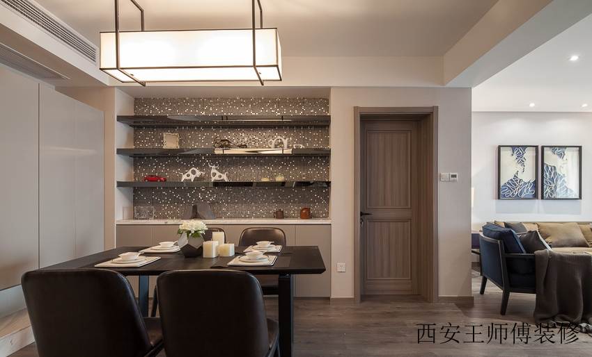 素雅现代设计风格餐厅马赛克背景墙装饰图