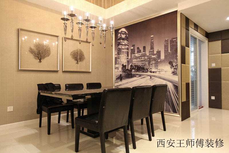 后现代风餐厅桌椅装饰图