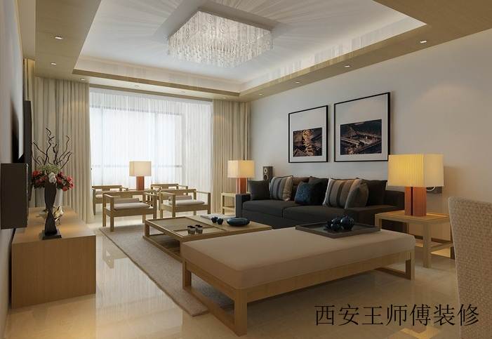 和风日式风格小户型客厅软装装饰效果图
