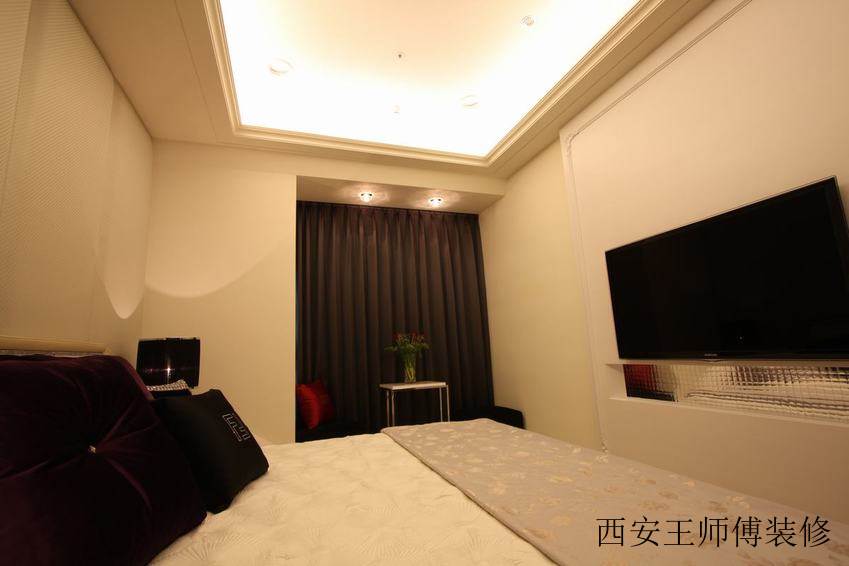 现代装修卧室窗帘装饰图