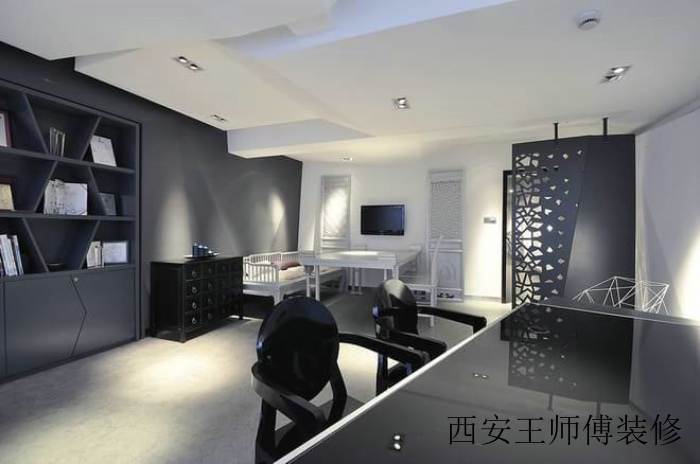 黑白灰现代家居室内隔断设计