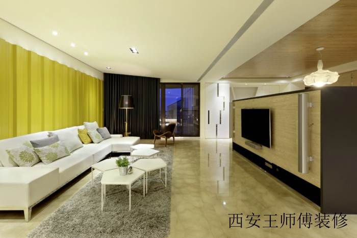 现代简约公寓客厅整体展示图