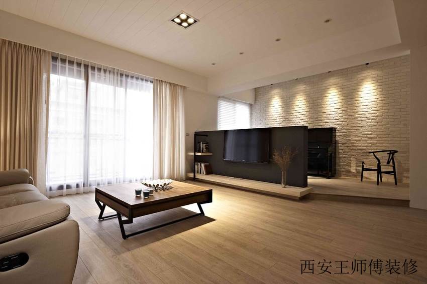 简约宜家客厅电视背景墙半隔断装饰效果图