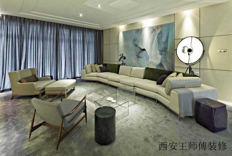 现代中式设计客厅装饰图