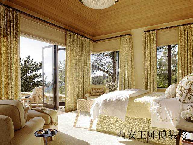 美式乡村别墅卧室门窗设计