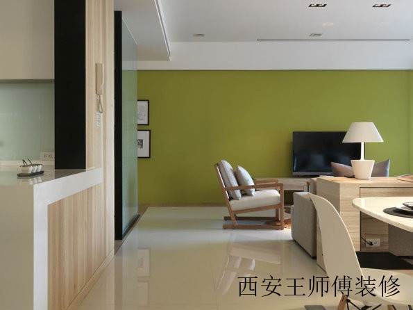 清新宜家客厅背景墙装潢图