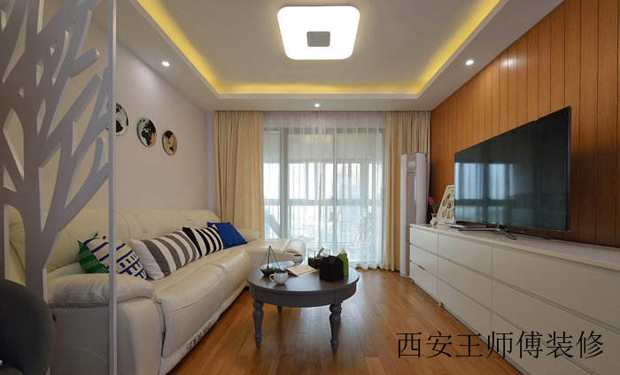 简约时尚现代风格客厅吊顶效果图