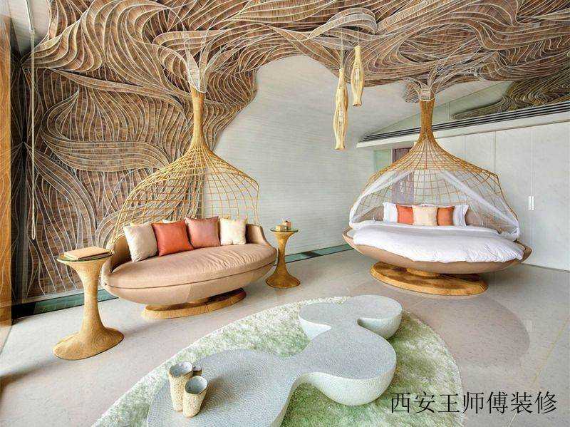 自然别开生面的东南亚现代风格别墅室内装修效果图