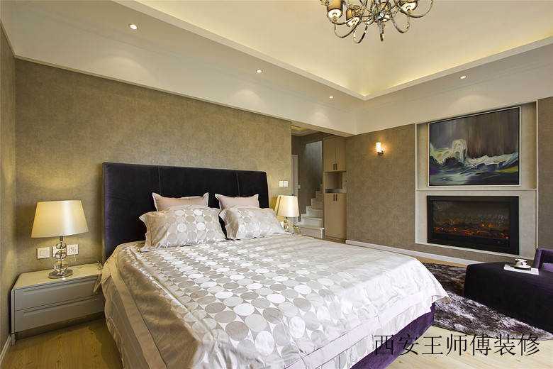 现代欧式混搭卧室相片墙效果图