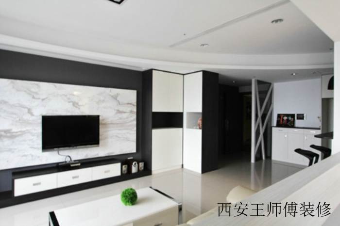 黑白简约客厅电视背景墙设计