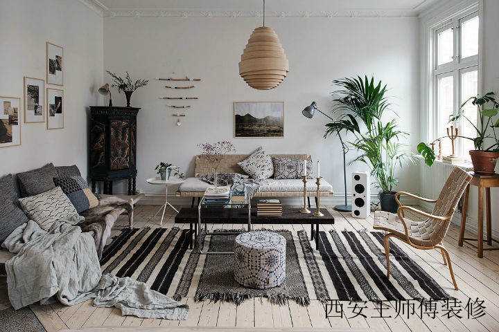 传统自然北欧二居室装潢效果图