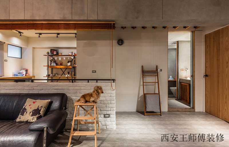 美式工业风 家居水泥地板装饰图