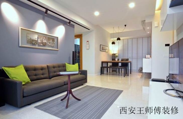 素雅现代简约风格公寓客厅沙发装饰图