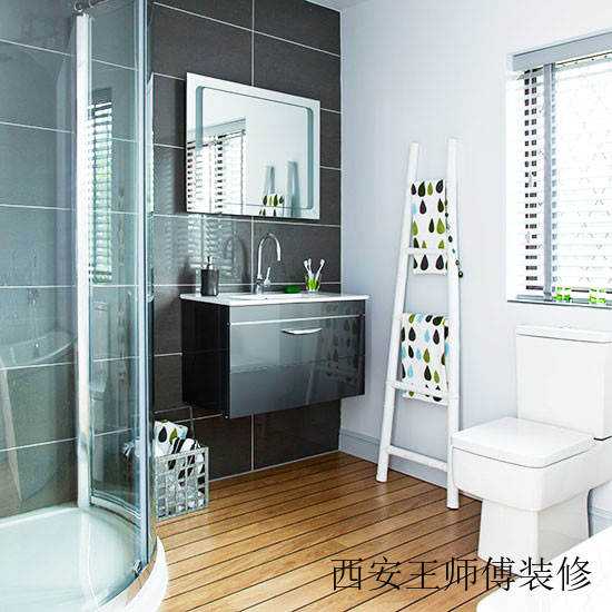 时尚简约风卫生间木地板效果图