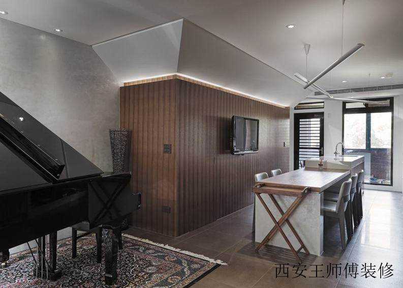 宜家自然风原木背景墙装饰图