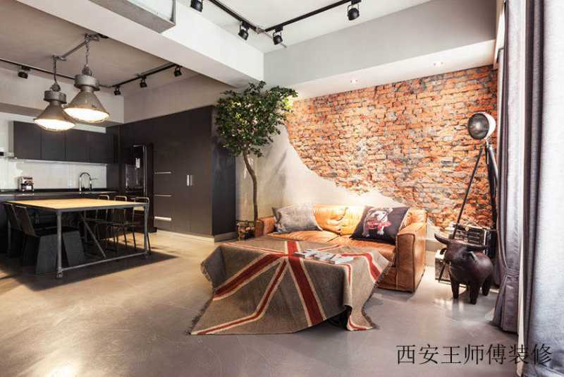 文艺气息现代工业风二居室内装潢案例欣赏图