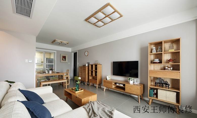 简约实木家装客厅个性灯饰效果图