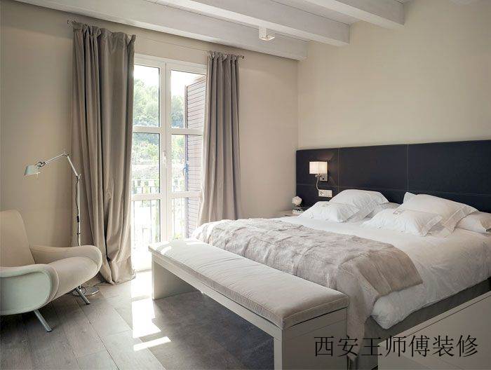 时尚简欧风格别墅卧室床尾凳效果图