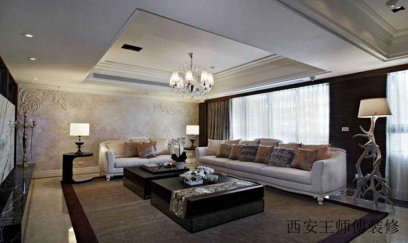 新古典客厅吊顶设计案例图