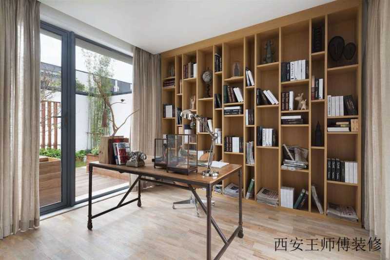 简约实木宜家别墅书房设计装修图