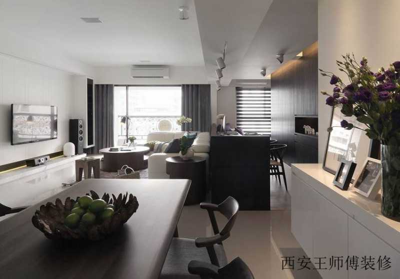 黑白极简宜家风格家居吊顶隔断设计图