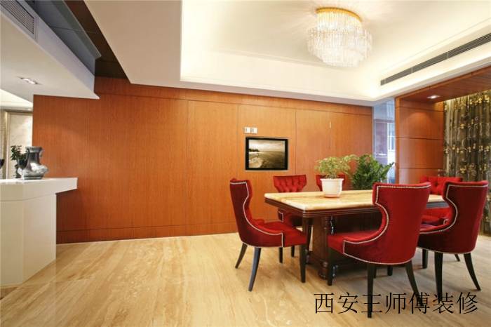 古典贵气美式风格餐厅吊顶设计
